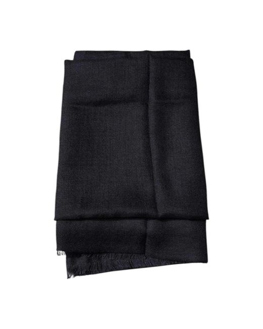 Dolce & Gabbana Black Luxuriöser Kaschmir-Seide Foulard Schal