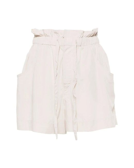 Isabel Marant Natural Beige paperbag waist shorts