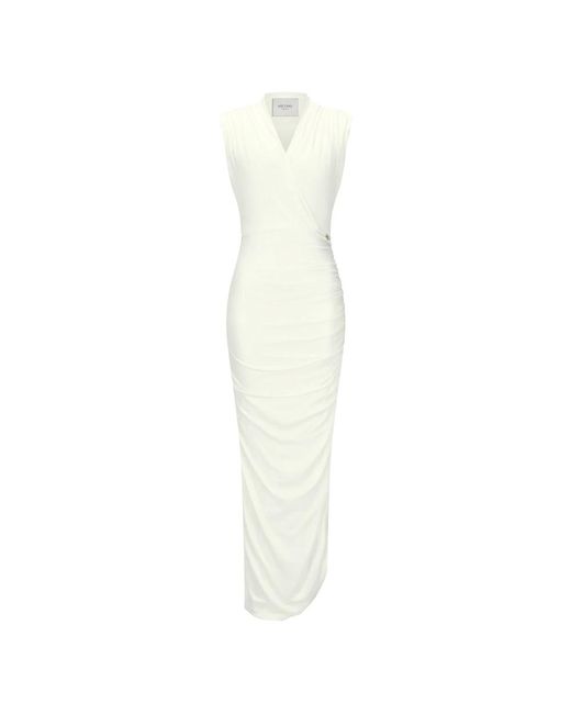 Nicowa White Maxikleid Micate Mit Drapierung