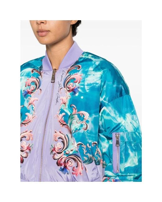 Versace Jeans Couture Blue Bomber Jackets