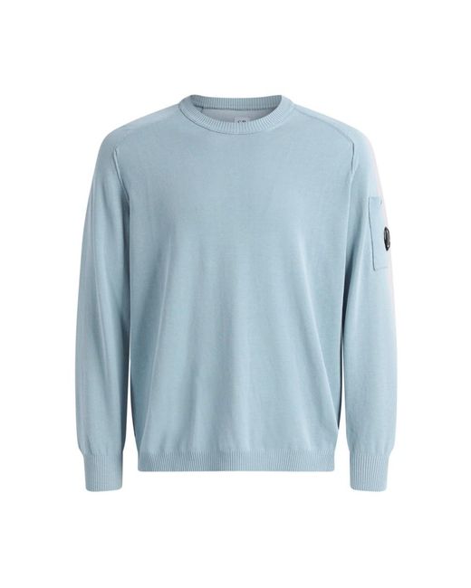 C P Company Blue Round-Neck Knitwear for men