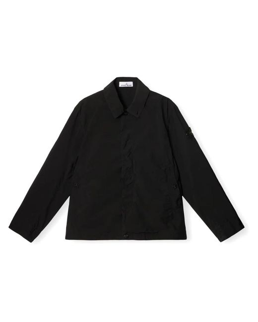 Stone Island Blaue Jacke Für Männer Stilvolle Oberbekleidung in Black für Herren