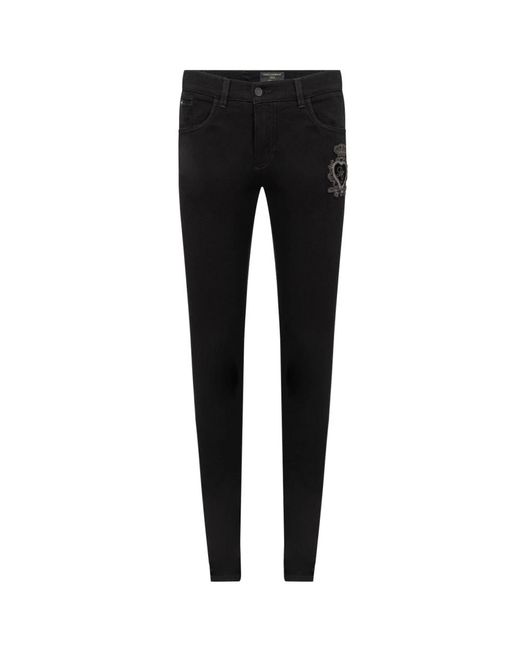 Dolce & Gabbana Jeans 5 Dunntaschen Mit Besticktem Logo in Black für Herren
