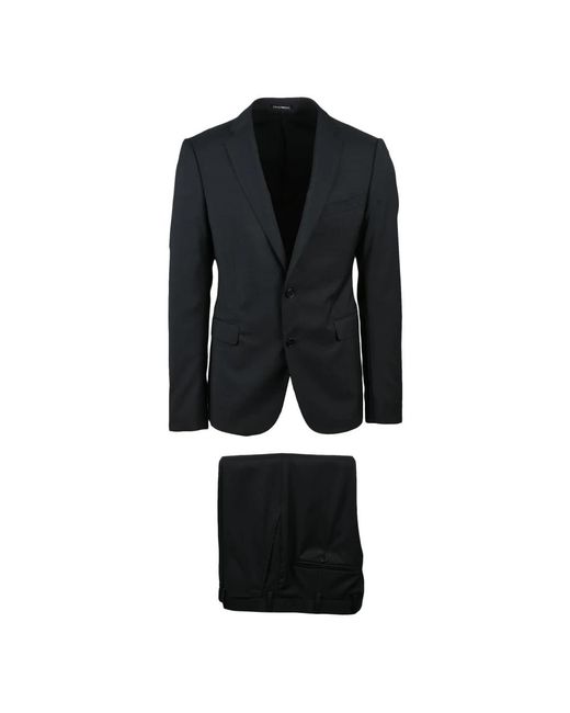 Emporio Armani Black Single Breasted Suits for men