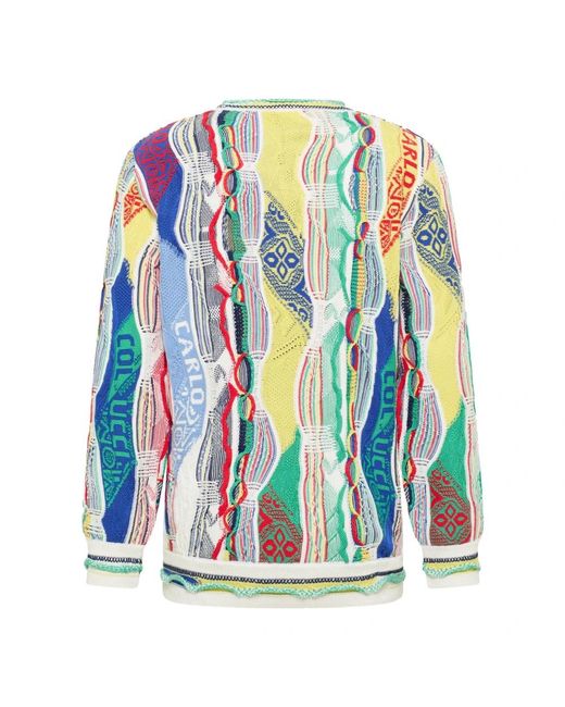 carlo colucci Blue Round-Neck Knitwear for men