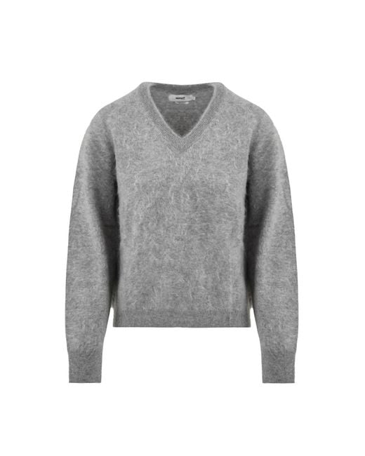 Not Shy Gray V-Neck Knitwear
