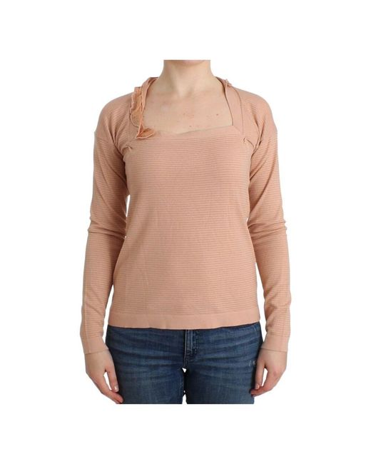 Ermanno Scervino Blue Gestreifter pullover aus wollmischung in
