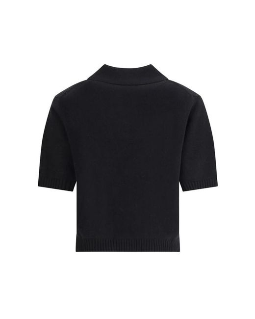 Givenchy Tops ,Zwart ,Wol Korte Mouw Polo Trui in het Black