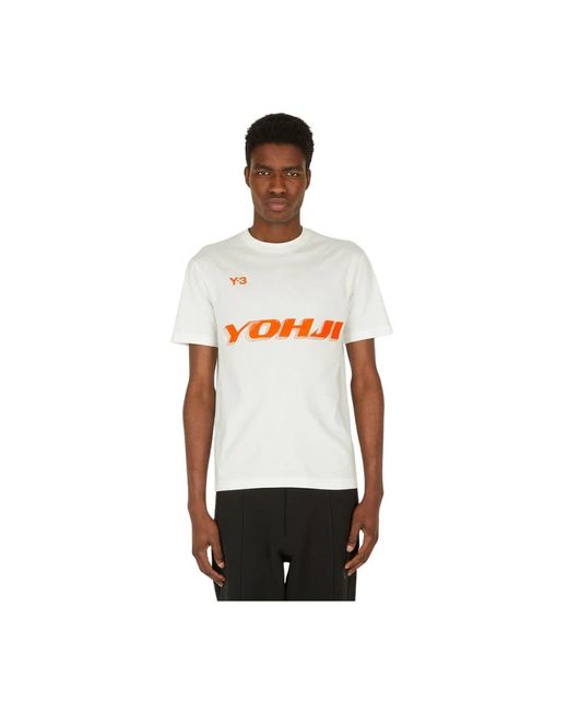 Y-3 Logo print crewneck t-shirt in White für Herren