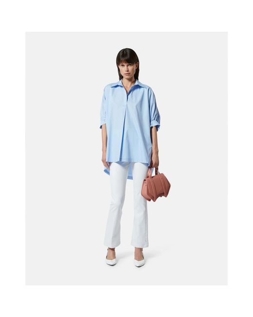 Silvian Heach Oversized Shirt Met Ballonmouwen in het Blue