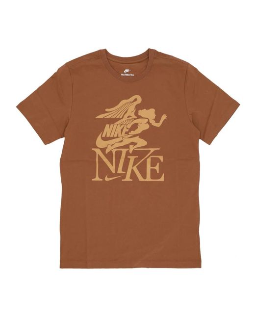 Nike Fitness ,Bruin ,Katoen Choke T-Shirt in het Brown voor heren