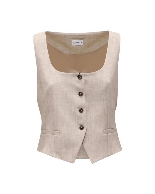 Marella Jassen ,Wol Indio Waistcoat in het Natural