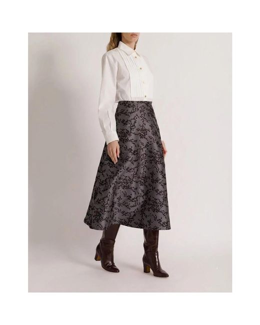Alberta Ferretti Gray Midi Skirts