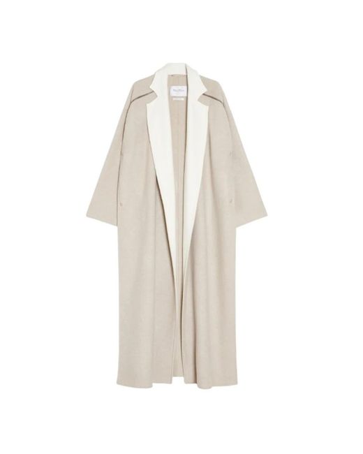 Max Mara Single-Breasted Coats in het White