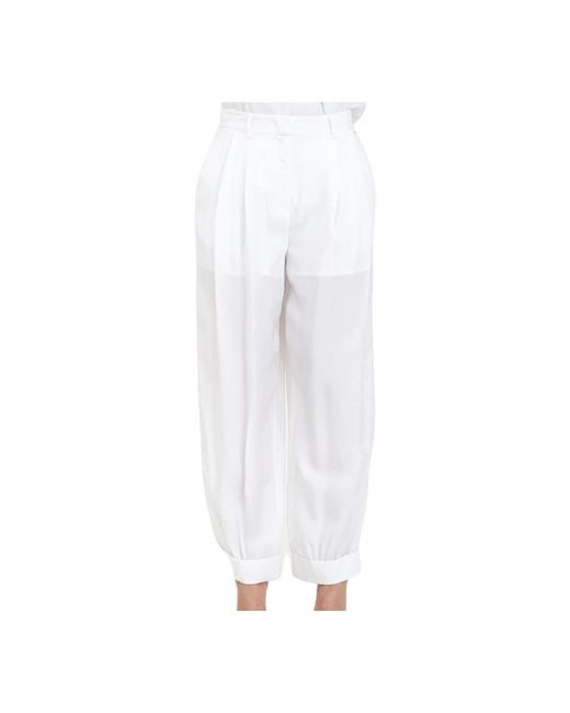 Armani Exchange White Wide Trousers