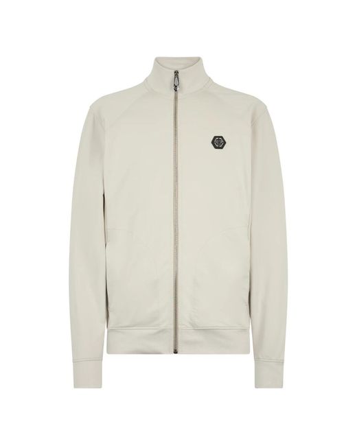Philipp Plein Hoodies & Sweatvesten ,Katoen Jogging Jacket Racing in het White voor heren