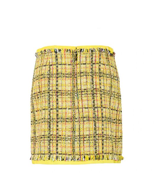 MSGM Bouclè Mini Rok Met Ritssluiting in het Yellow