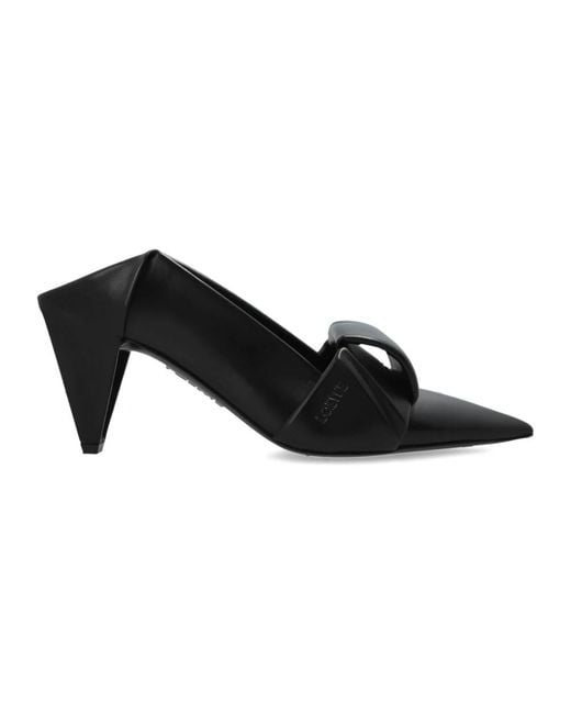 Loewe Black Heeled Mules