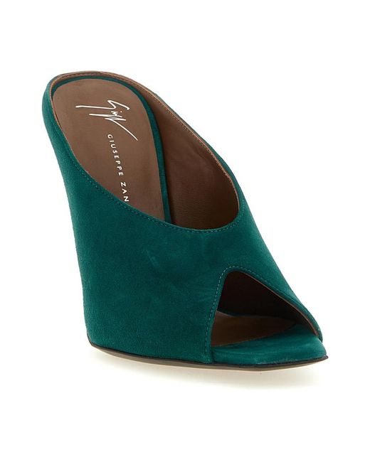 Giuseppe Zanotti Green Heeled Mules