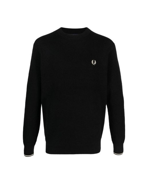 Fred Perry Black Round-Neck Knitwear for men