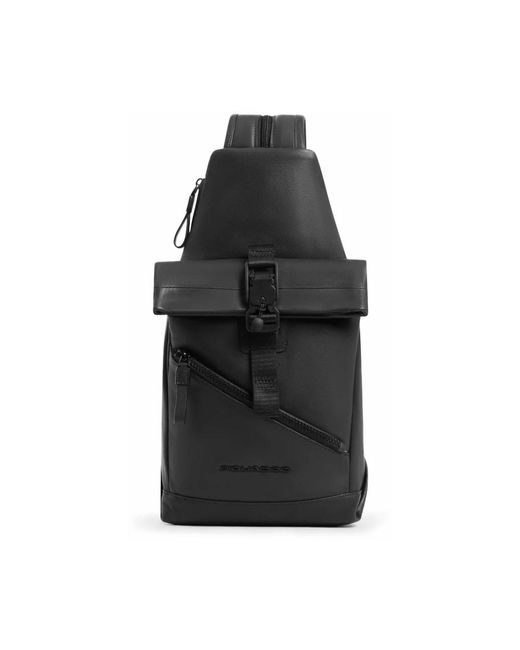 Piquadro Sling Bag Aus Leder Im Ipadmini-Format Mit Rucksack-Option, Rfid-Geschützt in Black für Herren