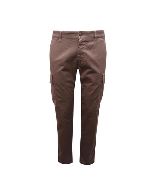 Mason's Brown Slim-Fit Trousers for men
