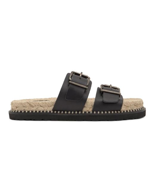 Castaner Schoenen ,Zwart ,Leer Platte Sandaal in het Black