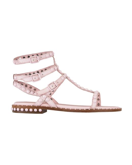 Ash Pink Flat Sandals