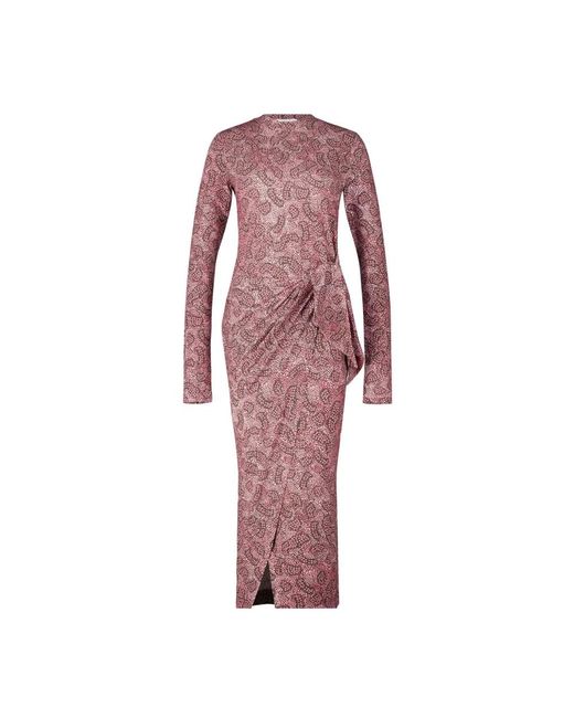 Isabel Marant Red Elegantes Wickelkleid Mit Muster