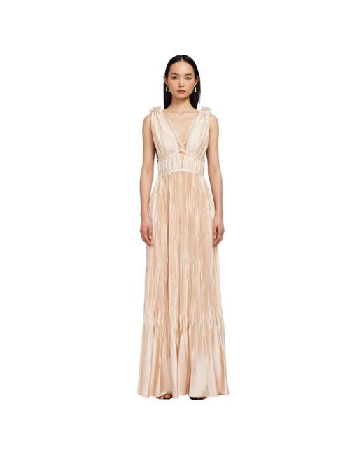 Jonathan Simkhai Natural Blush grecian silhouette plissiertes kleid