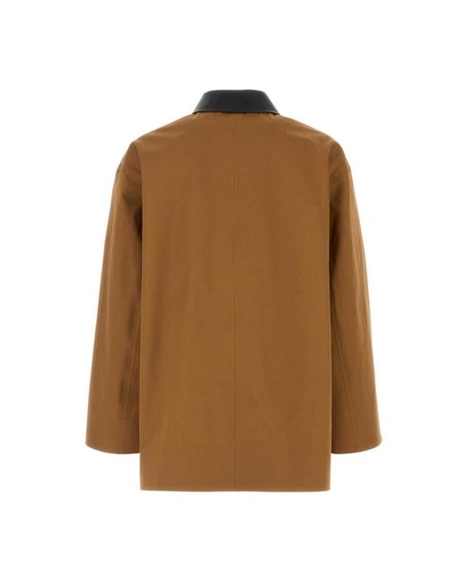 Jil Sander Jassen ,Bruin ,Katoen Karamel Katoenen Trenchcoat in het Brown voor heren
