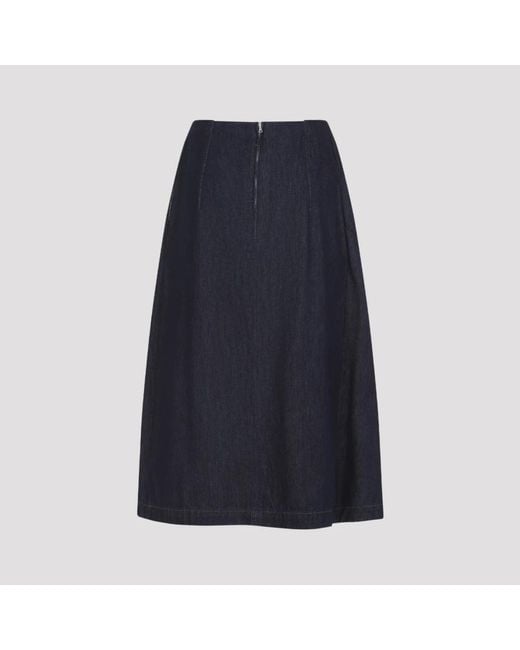 Midi Skirts Dries Van Noten de color Blue