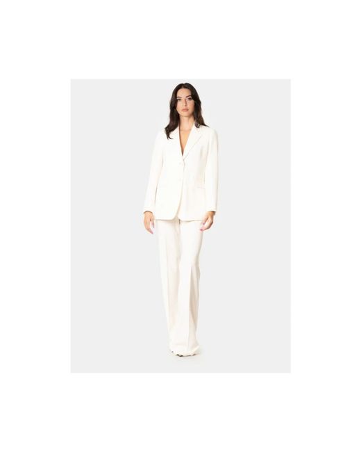 Max Mara Jassen ,Geel ,Leer Boter Blazer Set in het White