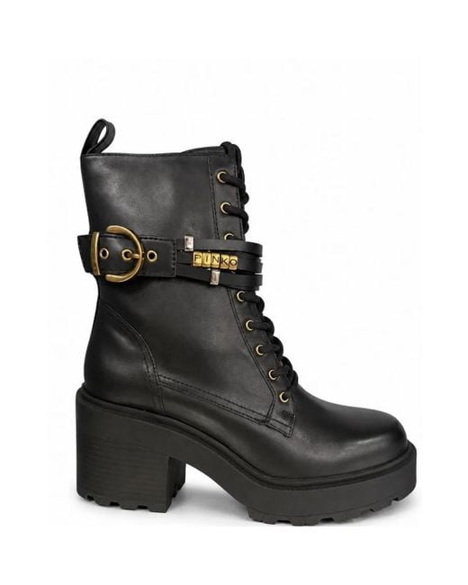 Pinko Black Lace-Up Boots