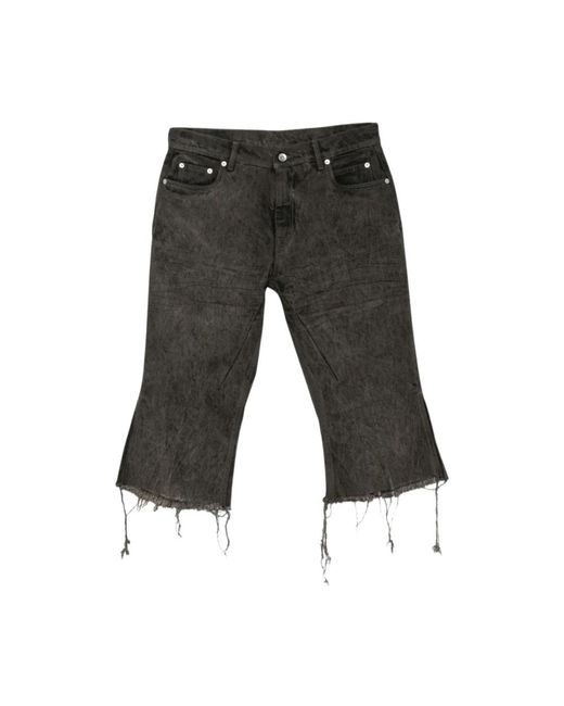 Rick Owens Gray Denim Shorts