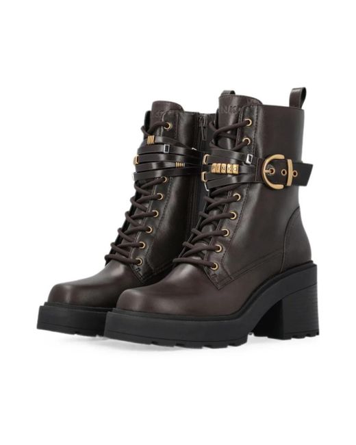 Pinko Black Lace-Up Boots