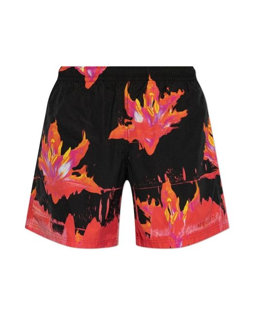 McQueen Badmode ,Veelkleurig ,Zwart En Rood Zwemkleding Ss 25 in het Red voor heren
