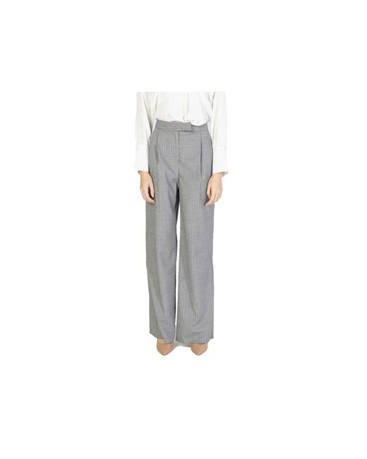 Rinascimento Broeken ,Grijs ,Polyester Pinstripe Palazzo Broek in het Gray
