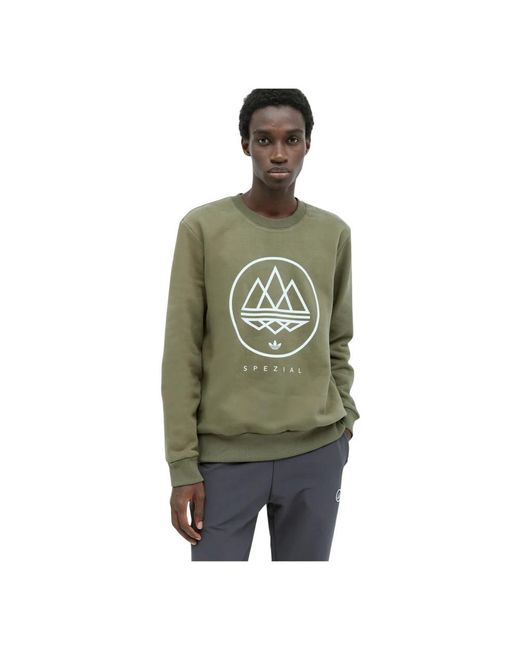 Adidas Originals Logo print crewneck sweatshirt in Green für Herren