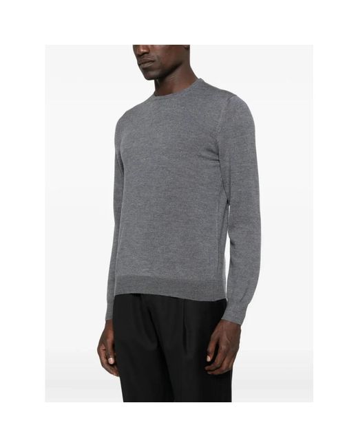 Tagliatore Wollpullover Mit Rundhalsausschnitt in Gray für Herren
