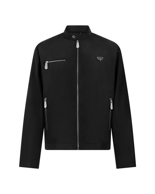 Philipp Plein Nylon Motor Jacket in het Black voor heren