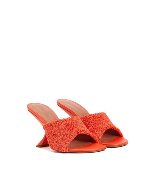 AMINA MUADDI Red Heeled Mules