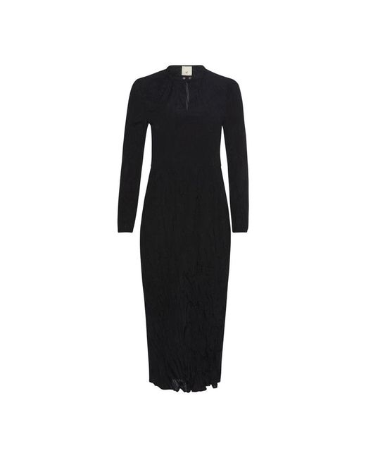 Heartmade Kleedjes ,Zwart ,Zwarte Twist Midi Jurk in het Black