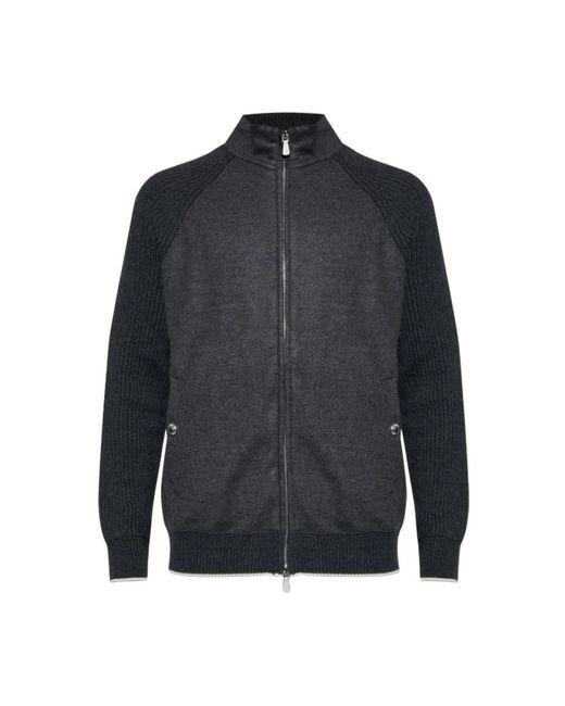 Eleventy Blue Zip-Throughs for men