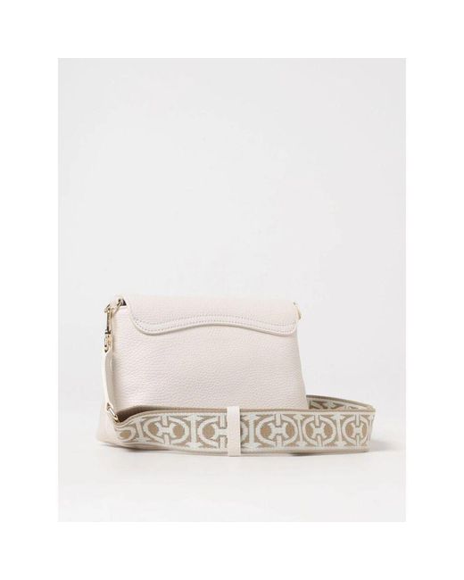 Coccinelle White Wein Pebbled Leder Clutch Tasche