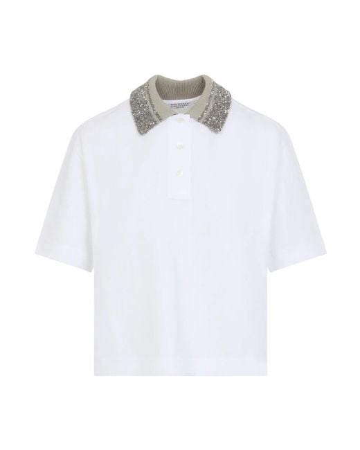Brunello Cucinelli White Polo Shirts
