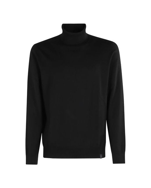 Fay Truien & Vesten ,Zwart ,Wol Zwarte Coltrui Lange Mouw in het Black voor heren