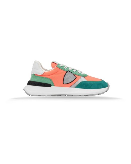 Philippe Model Blue Schnürschuhe Für Damen Aus Wildleder Und Leder