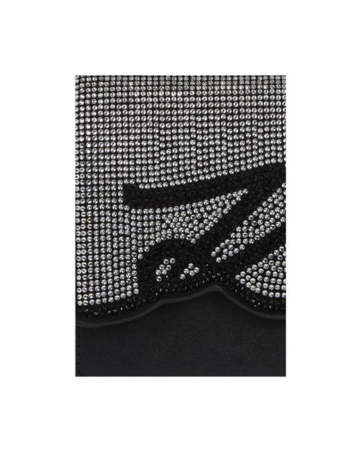 Karl Lagerfeld Black Signature crystals -silver tasche