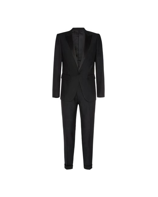 DSquared² Kostuums ,Zwart ,Wol Zwarte Zijde En Wollen Avondjurk in het Black voor heren